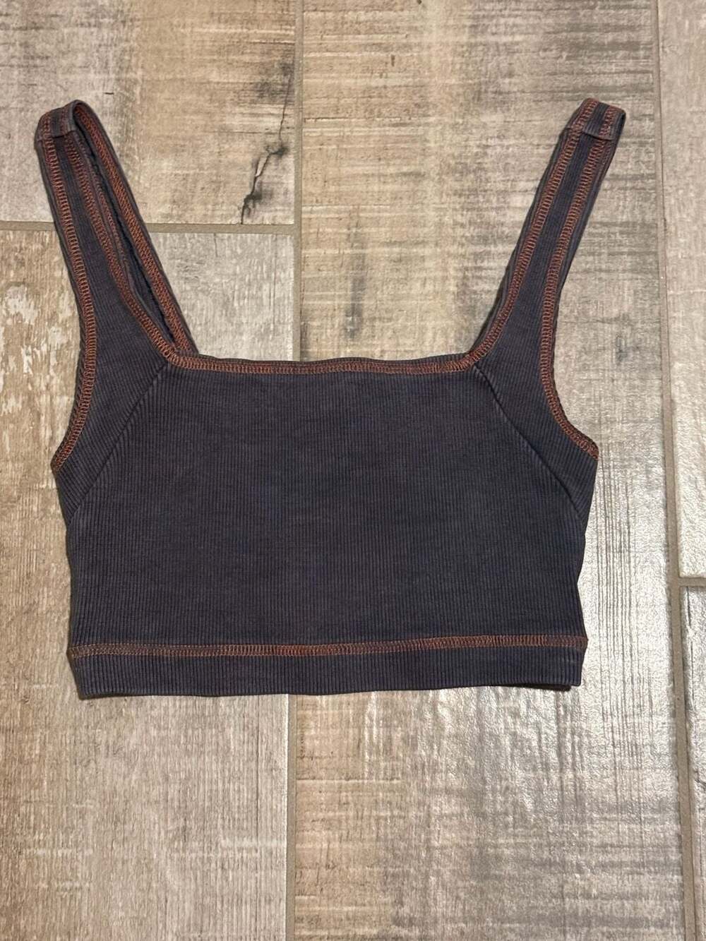 Out From Under Urban Outfitters Ribbed Contrast Stitch Crop Tank Top XS